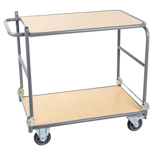 Folding trolley - 2 shelves - Capacity 150 kg - Manutan
