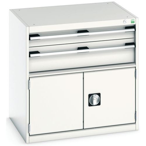 Bott Cubio Combi Cabinet Perfo Doors 1 Shelf And 2 Drawers WxD 800x650