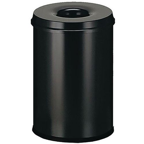 Metal Waste Bin - Fire Retardant - 20-110l - Black Or Grey - Manutan Expert
