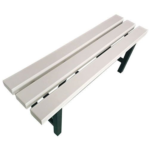 Changing Room Bench - White PVC Slats - School/Gym - Manutan UK Changing Room Bench - White PVC Slats - School/Gym - Manutan UK