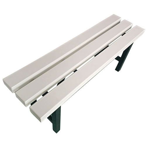 Changing Room Bench - White PVC Slats - School/Gym - Manutan Expert
