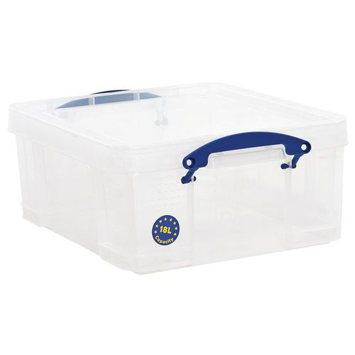 18L Really Useful Storage Boxes With Lids - Transparent Plastic