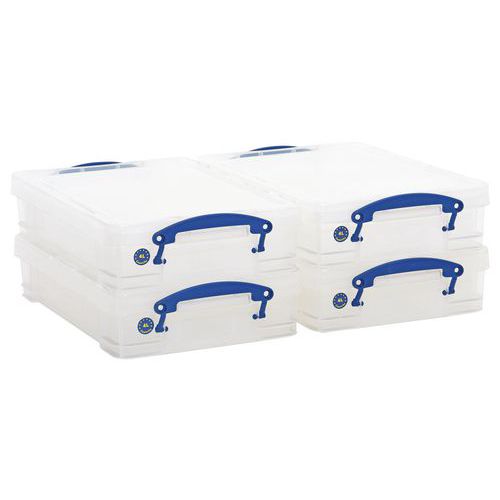 Pack of 4 x 4 Litre Really Useful Boxes - Dividers