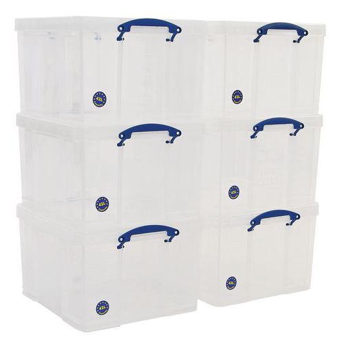 42 L Clear Really Useful Box Pack of 6