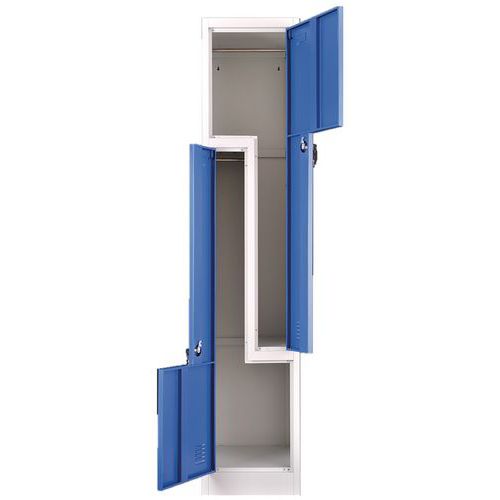 Metal Storage Locker - L-shaped Doors - 2 Modern Cabinets - Manutan UK