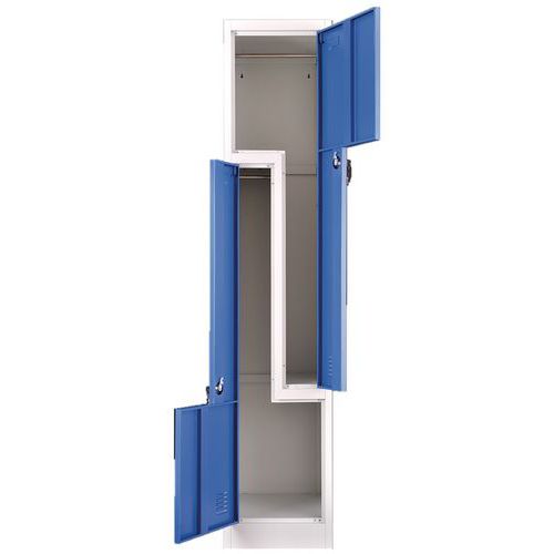 Metal Storage Locker - L-shaped Doors - 2 Modern Cabinets - Manutan UK Metal Storage Locker - L-shaped Doors - 2 Modern Cabinets - Manutan UK