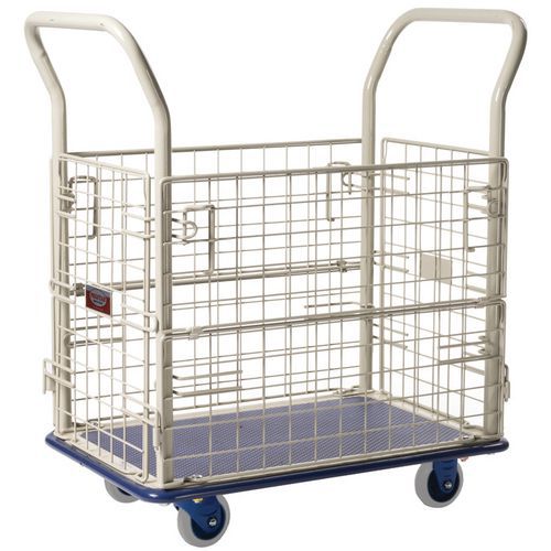 Mesh Container Platform Trolleys for Industrial and Commercial Use