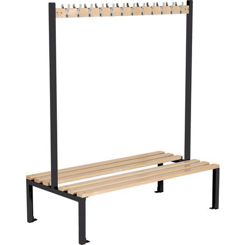 Double-Sided Bench - Changing Room Coat Rack - Anti-Bacterial - Elite