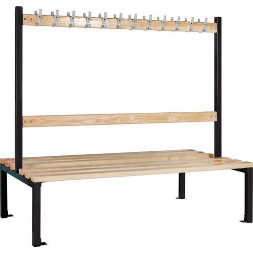 Changing Room Bench & Low 2 Sided Coat Rack - School/Gyms - Elite
