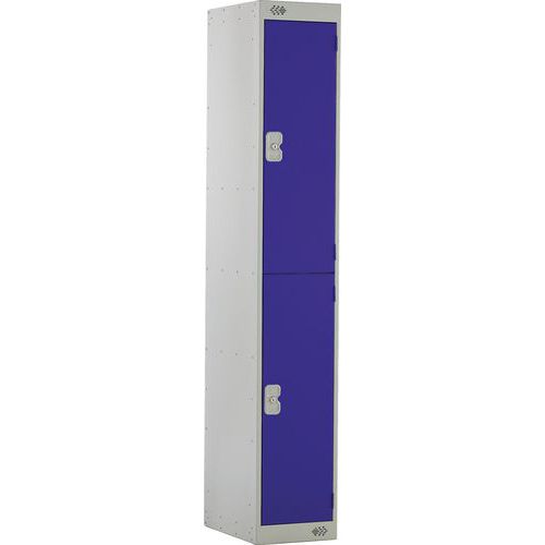 Metal Storage Lockers - 2 Doors & Coat Hooks -Nestable -Anti-Bacterial
