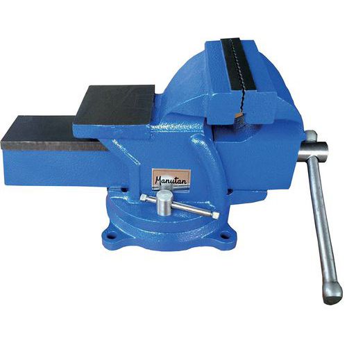 Steel Workbench Vice - Swivelling Base - Manutan UK Steel Workbench Vice - Swivelling Base - Manutan UK