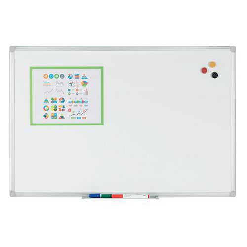 Magnetic Wall Whiteboard - Erasable Lacquered Surface - Manutan UK