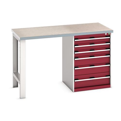 Bott Cubio Heavy Duty Workbench With Lino Worktop HxWxD 940x1500x750mm
