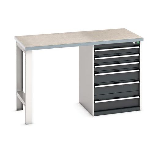 Bott Cubio Heavy Duty Workbench With Lino Worktop HxWxD 940x1500x750mm