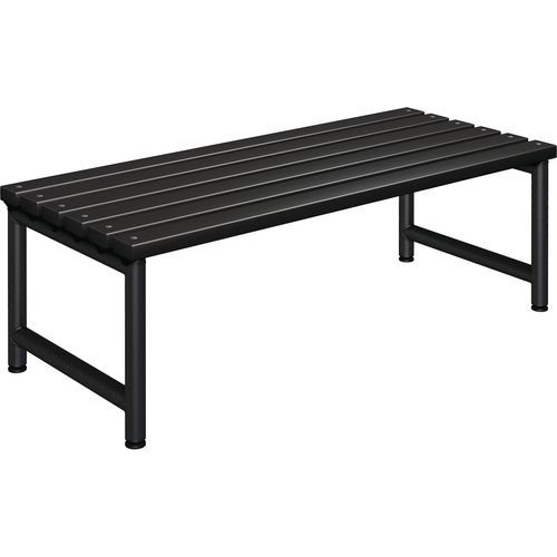Polymer Cloakroom Bench - Double Sided - Black Slats - Furniture