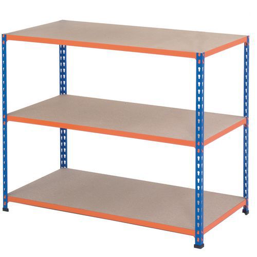 Rapid 1 BlueOrange Shelving with 3 Chipboard Shelves (1830wx610d)