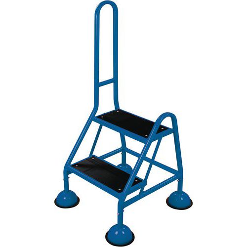 Mobile Warehouse Step Ladders With Handle And Ribbed Rubber Steps