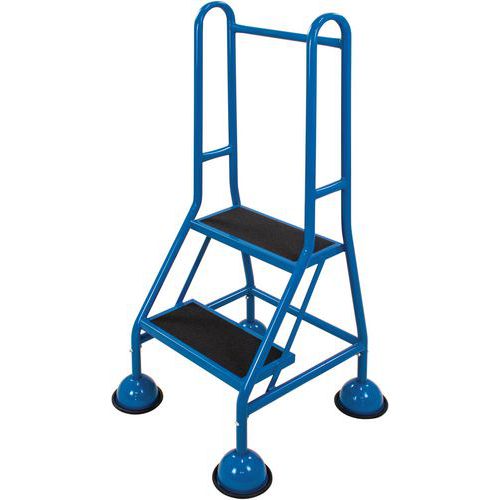 Mobile Warehouse Step Ladders With Guardrail And Anti-Slip Steps