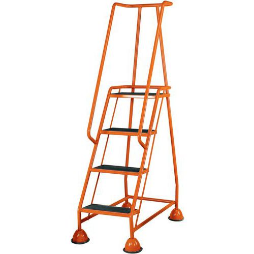 Mobile Warehouse Step Ladders With Ribbed Rubber Steps And Domed Feet