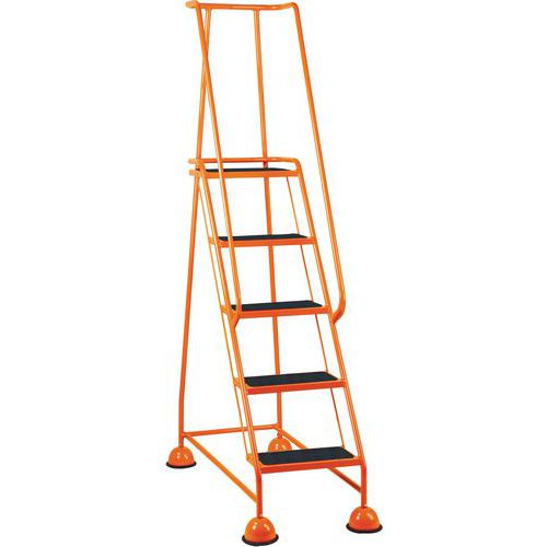 Mobile Warehouse Step Ladders With Ribbed Rubber Steps And Domed Feet
