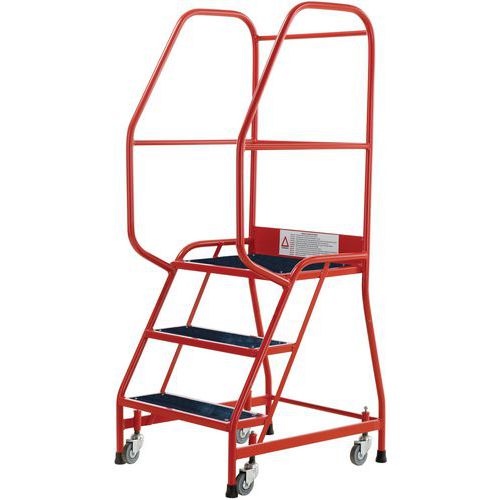 Industrial Step Ladders With Guardrails And Ribbed Rubber Steps