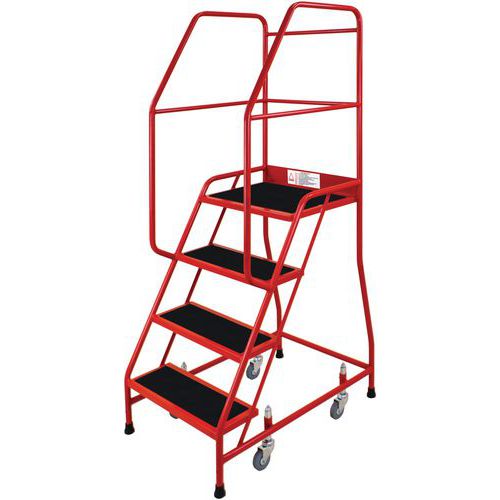 Industrial Step Ladders With Wheels And Anti-Slip Steps - Secure