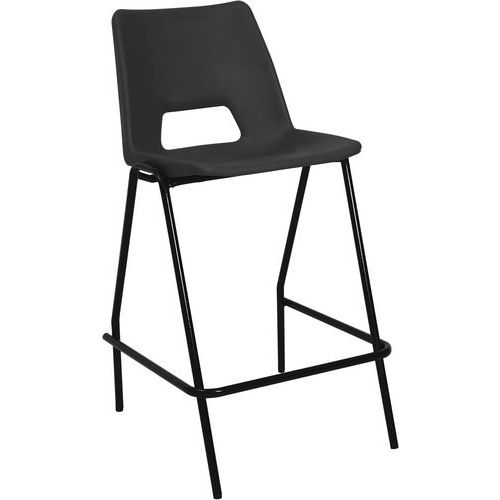 High Chairs - Black Plastic Stool With Footrest