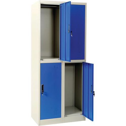Hanging Rail Lockers - 4 Doors & 2 Columns - Metal Storage - Manutan