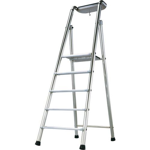 Aluminium Platform Step Ladder - Heavy Duty Probat Design - Secure