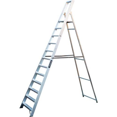 Aluminium Platform Step Ladders - 3-12 Industrial Steps