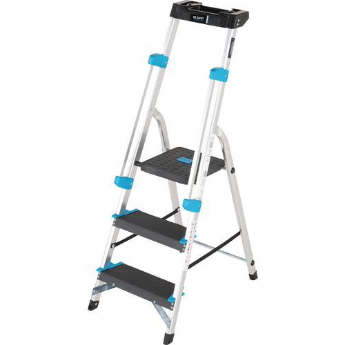 Aluminium Platform Step Ladders With 3 To 7 Extra Large Steps - Secure