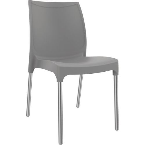 Outdoor Stacking Chairs - Plastic With Aluminium Legs - Tabilo Vibe