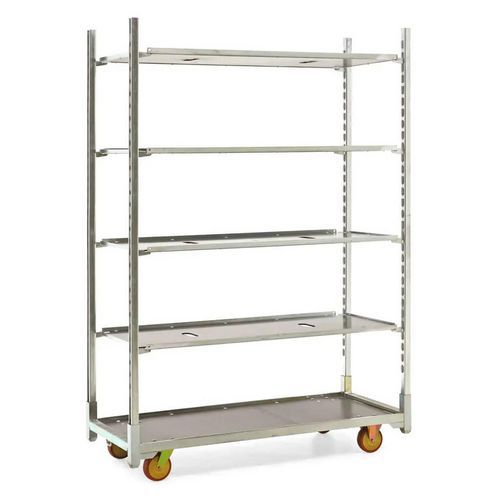 Danish Trolley - Small Parts Storage Cart With 4 Adjustable Shelves