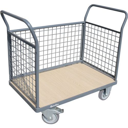Platform Truck/Trolley - 3 Mesh Sides - Heavy Duty 400/500kg - Manutan