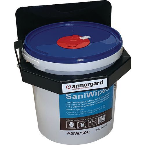 Free Wall Bracket & Tub of 500 Disinfectant Wipes - Food Safe Free Wall Bracket & Tub of 500 Disinfectant Wipes - Food Safe