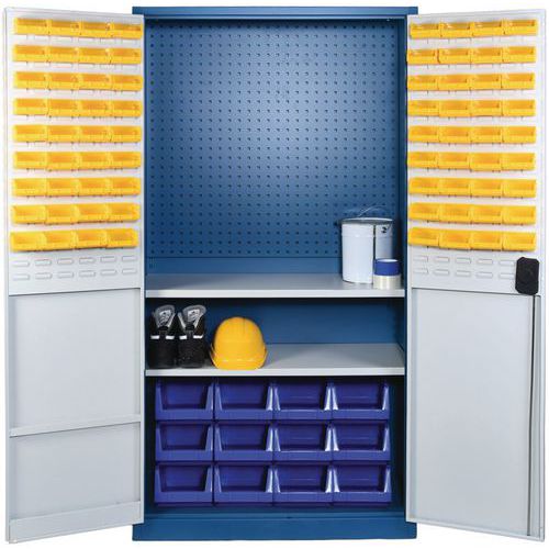 Large Tool Storage Cabinet - Louvre/Perforated Panels - Manutan Expert