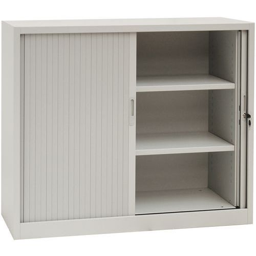 Tambour Metal Cupboards - 2 Shelf - HxW 1050x1200mm - Manutan Expert