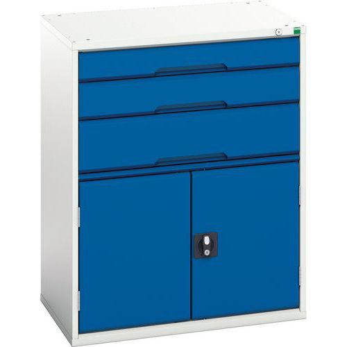 Bott Verso 1 Shelf Multi-Drawer Combined Metal Tool Cabinet 1000x800mm Bott Verso 1 Shelf Multi-Drawer Combined Metal Tool Cabinet 1000x800mm