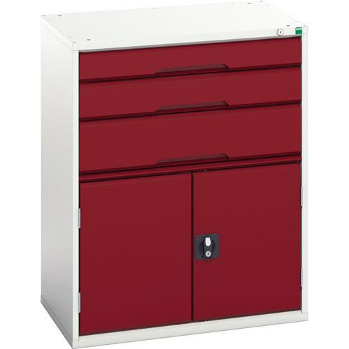 Bott Verso 1 Shelf Multi-Drawer Combined Metal Tool Cabinet 1000x800mm Bott Verso 1 Shelf Multi-Drawer Combined Metal Tool Cabinet 1000x800mm