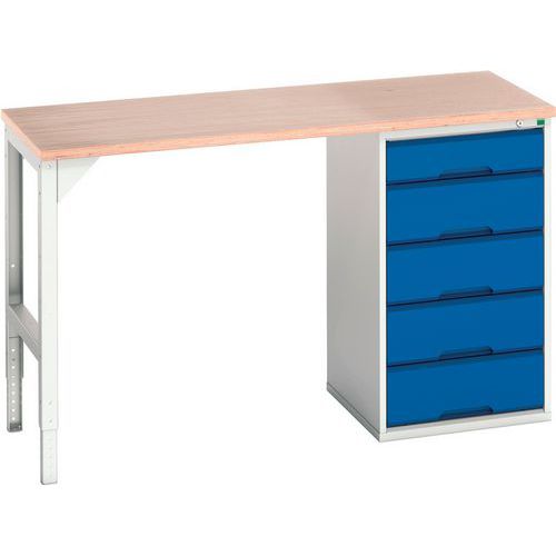 Bott Verso Industrial Workbench With 5 Drawers HxWxD 930x1500x600mm