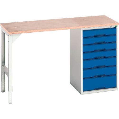 Bott Verso Industrial Workbench With 7 Drawers HxWxD 930x1500x600mm