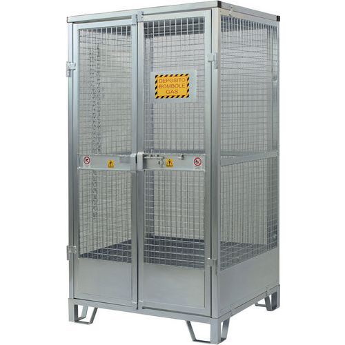 Galvanised Gas Cylinder Storage Cage - 9 to 12 Cylinders - Justrite