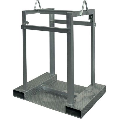 Galvanised Steel Pallet for Four 230mm Gas Cylinder Storage - Justrite