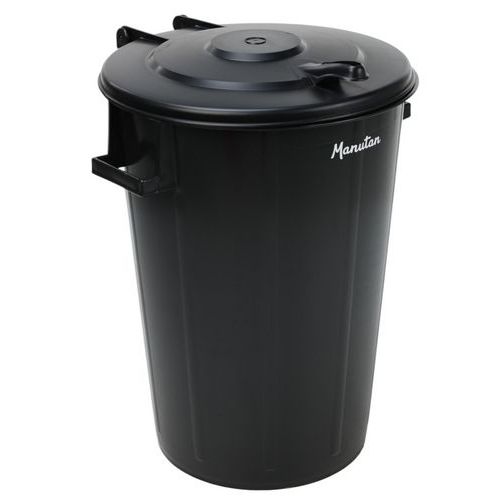 Plastic Outdoor Waste Bin - Hinged Lid - 60 & 100 Litre - Manutan Expert