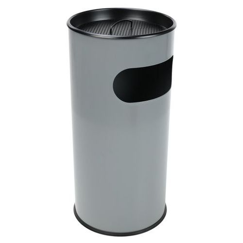 Round Litter/Cigarette Butt Bin - Ashtray Waste Bins - Manutan Expert