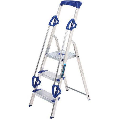 Aluminium Platform Step Ladders With 3 To 7 Extra Large Steps