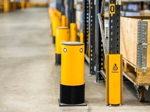 Bollards protecting racking