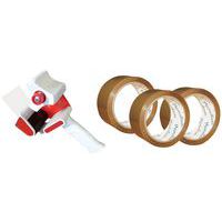 Packaging Tape Kit - Dispenser & 36 Brown/Clear Tape Rolls - Manutan Expert