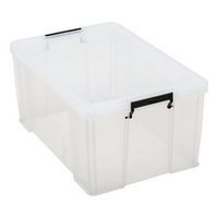 70 Litre Clear Plastic Storage Boxes - Clip Lock Lids - Manutan Expert