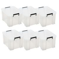 6 x 36L Boxes Clear with Grey Handles - Manutan Expert